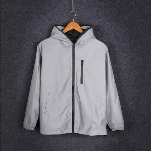 Reflective Jacket 3M Mens Waterproof Cycling Motorcycle Night Safe Coat Hoodie Trench Coat Men