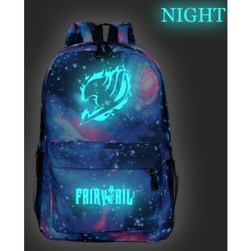 Fairy Tail Luminous Backpack Men Women Boys Girls School Bags Fashion New Pattern Laptop Mochila Teens Back to College Rucksack