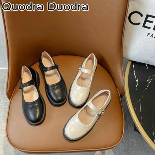 Mary Jane shoes Womens Pumps chunky PU leather shoes buckle Cover/Round toe shoes casual Plus Size 46 33 fashion new All Match
