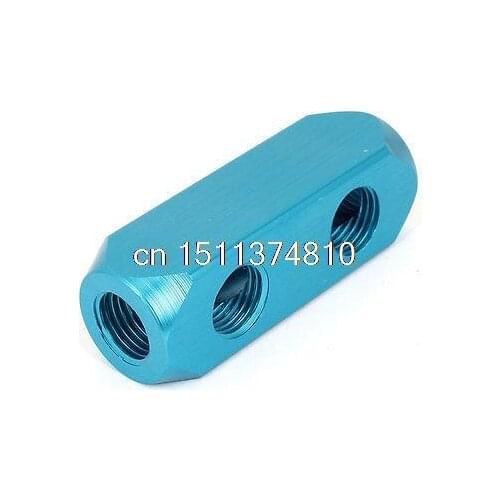 Air Compressor 1/2BSP 2 Way Hose Pipe Inline Manifold Block Splitter Teal Blue