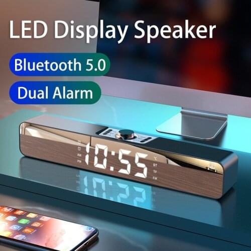 LED TV Sound Bar Alarm Clock AUX USB Wired Wireless Bluetooth Speaker Home Theater Surround SoundBar for PC TV Computer Speaker