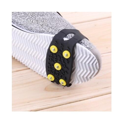 1pair Anti-skid Shoes Cover Snow Ice Mountaintraining Hiking Climbing Muds Spikes Grips Crampon Cleats 5-Stud Shoes Cover