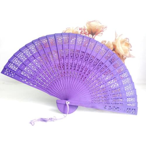 1PCS Wedding Hand Fan Fragrant Party Carved Bamboo Folding Hollow Carved Fan Vintage Chinese Spun Silk Flower Printing Wooden