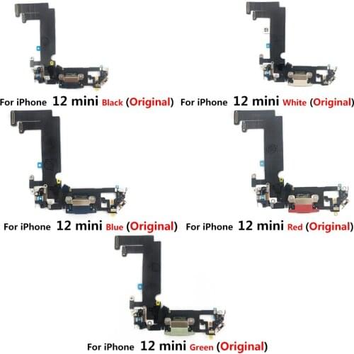 10PCS 100% Original New Charging Connector For Iphone 12 Pro 12 mini USB Charging Connector Port Flex Cable For Iphone 12