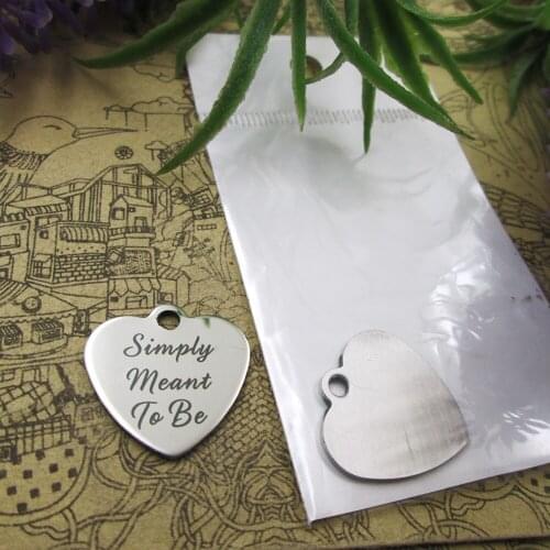 20pcs--"Simply Meant To Be"stainless steel charms 5 styles for choosing DIY Charms for necklace bracelets