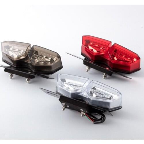12V Motorcycle License Plate Light Flash Turn Lamp Motorbike LED Taillight For Harley Honda Kawasaki