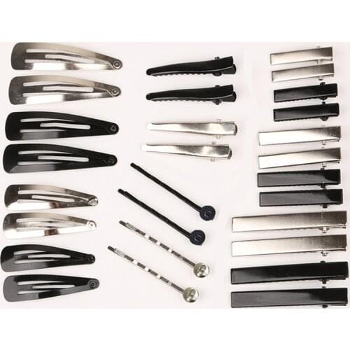 20pcs Hair Clips Alligator Hairpin Base French Barrette Style Blank Width Setting Rhodium Supplies for Jewelry Making DIY