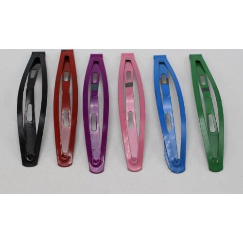 24 Mixed Color Metal Snap Baby Bows Hair Clip Barrettes 76mm DIY Craft