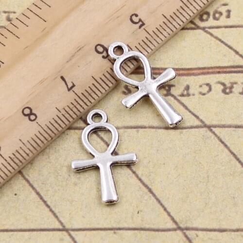 40pcs Charms Anka Cross Egyptian Ankh Life Symbol 21x13mm Tibetan Pendants Antique Jewelry Making DIY Handmade Craft