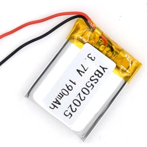 5PCS 3.7V 190 mAh Li-Polymer Rechargeable Battery 502025 Li Po ion for GPS Bluetooth MP3 MP4 052025