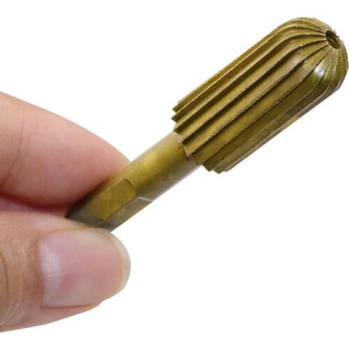 5 Pcs Hexagonal Handle High Speed Steel Woodworking Rotary File Electric Grinding Head Special-Shaped File 6.3MM