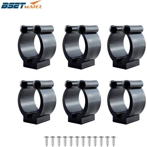 6X Nylon Portable Fishing Rod Clips Plastic Club Positioning Clamps Holder Accessories Wall Mounted Organizer Fishing Rod Racks