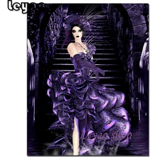 Diamond Embroidery Gothic Fantasy Woman Mosaic Picture Diamond Painting Portrait Cross Stitch Handicraft Halloween Home Decor