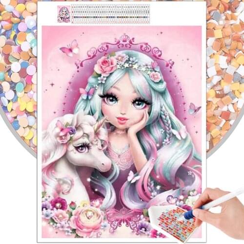 Diamond Painting Cartoon Princess Unicorn Children 5D DIY Embroidery Set Home Decor Mosaic Square Round Rhinestone Mural Art