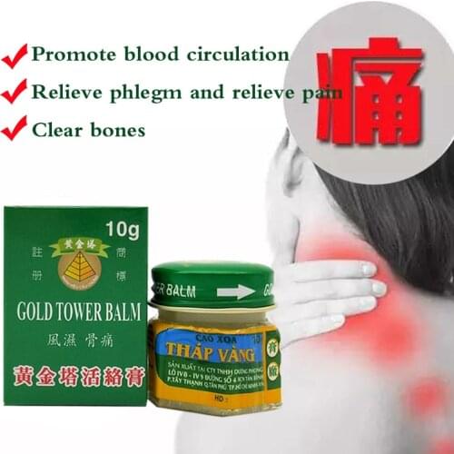 2pcs Vietnam Gold Tower Balm Tiger Balm Active Cream Muscle Aches Extra Strength Pain Relieving Arthritis Joint Pain 10g