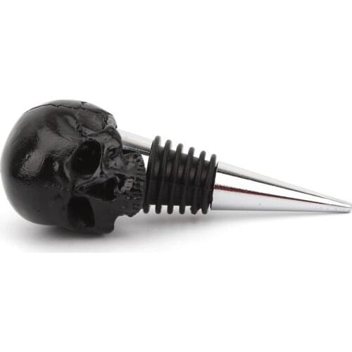 Home Stereo Black Skull Head Wine Stopper Ghost Head Glass Wine Bottle Stopper Creative Dining Kitchen Bar Tools