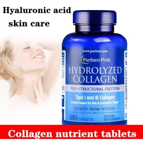 Hydrolyzed Collagen 180 Tablets US Imported Nutrient Tablets Hyaluronic Acid Skin Care, Whitening Skin, Anti-Wrinkle