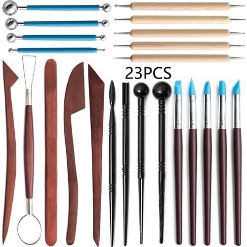 Clay tool set ceramic sculpture carving craft wooden handle modeling tool kit Clay cutter Sculpting tools Pottery Package mail