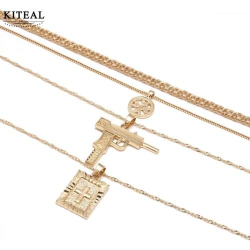KITEAL 2018 New Fashion Cross Anti-War Multilayer Clavicle Necklace for Women Gift Jewelry Accessorie High Quality