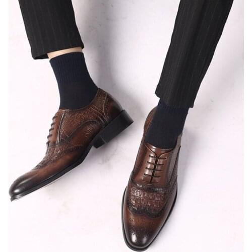 Classical Style Top Handmade PU Leather Shoes for Men Vintage Style Luxery Gift for Father Boyfriend XIN-Shipping