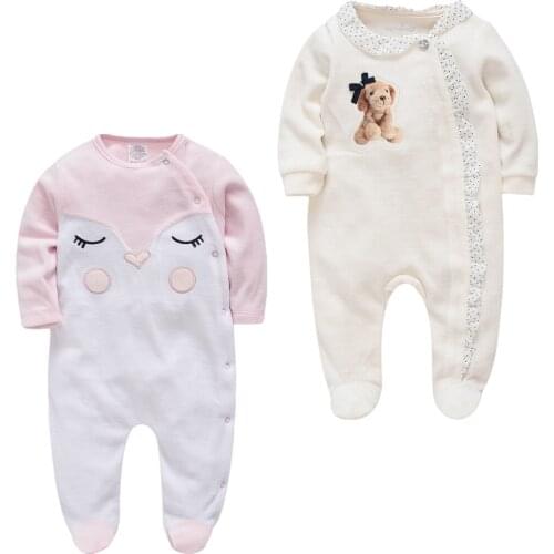 0-12M Baby Boys Rompers Winter Warm Jumpsuit Newborn Baby Girl Velvet Cartoon Clothes Kids Thicken Rompers Infant Onesie Costume