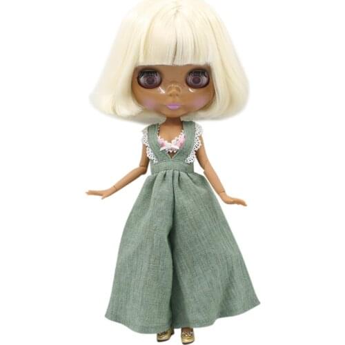 ICY DBS Blyth doll No.130BL340 Rice White hair without bangs JOINT body Chocolate skin 1/6 BJD