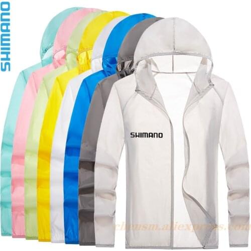 Shimano Summer New Solid Sunscreen Fishing Clothes Casual Coat Anti Wear Loose Sunscreen Clothing Cycling Windbreaker Jacket