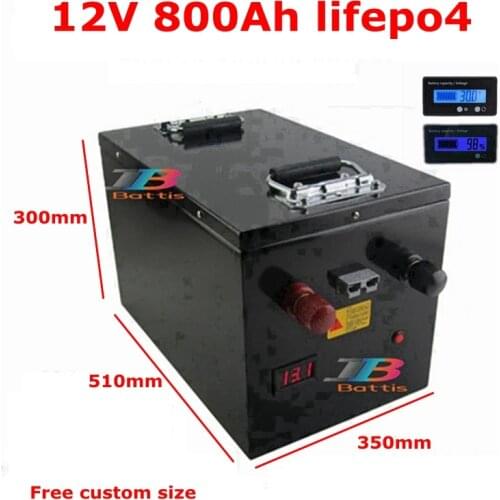Lifepo4 12.8V 12V 800AH lithium battery BMS 12.8V for caravan RV EV inverter Solar energy backup power boat +20A Charger