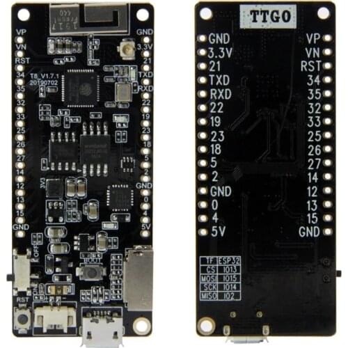 LILYGO® TTGO T8 V1.7.1 ESP32 8MB PSRAM TF CARD 3D ANTENNA WiFi & Bluetooth ESP32-WROVER Micropython