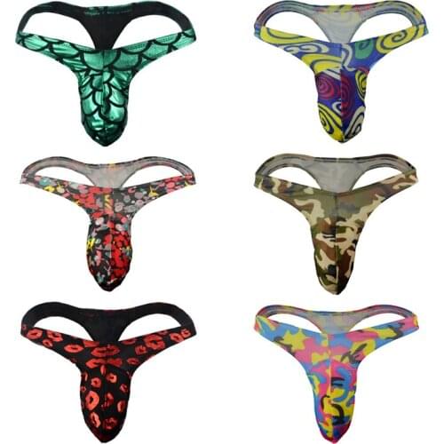 Men sexy underwear underwear sexy breathable bird Xiaoding sexy floral dazzling swimming material thong T pants temptation youth