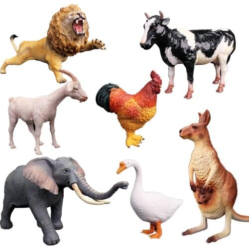 Soft Toy Model Wild Animal Simulation Model Childrens Toys Horse Lion Sheep Cow Model Ornaments Birthday Gifts