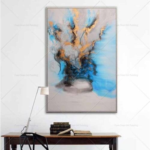 Fire Broken Gold Abstract Painting New Style 100% Handpainted Art Abstract Oil Painting Picture On Canvas For Home Decoration