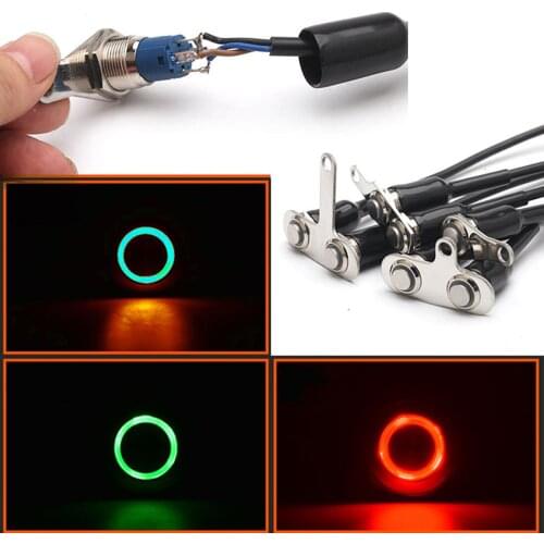 Push Button Switch Motorcycle Light Handlebar Mount Ring Lamp Switch 12V For General Hazard Fog Light LED Motor Modification