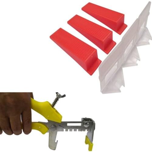 Plastic Ceramic Accessories Level Floor Spacers Tiles Tools Tile Leveling System 3.0mm 200pcs clips + 50pcs wedges + one plier