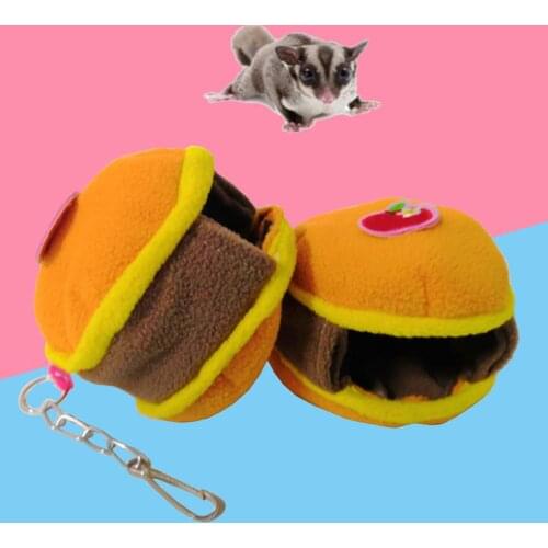 Portable and hangable pet nest Hamburger House Hamster Squirrel Parrot Bird Warm Nest Hanging Hammock Pet Bed