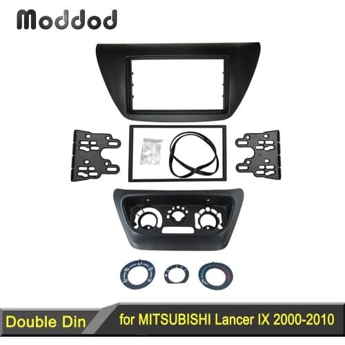 Double Din Radio Panel for 2006 Mitsubishi Lancer IX Aftermarkets Stereo Dash Kit DVD Frame+Center AC Control Fascia
