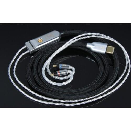 RANKO ACOUSTICS RAC-6020 6N OCC Silver-Plated Copper Cable with Built-in DAC AMP Type C to 078/MMCX up to DSD512/32bit/768KHz