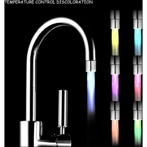 Luminous Changing 7 Colors LED Faucet Color Light Changing Blinking Temperature Control Water Faucet For Kitchen Faucet Filter