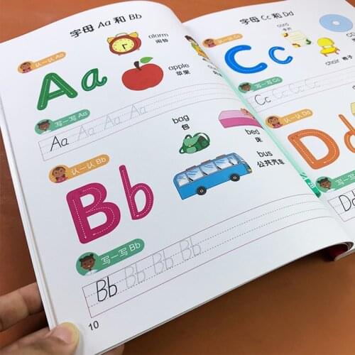 28.5*21cm Writing English/chinese Calligraphy Copybook For Children Exercises Practice Word Book libros livres Beginners Ltalic