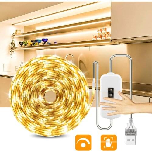 Hand Sweep Sensor USB LED Strip light 5V Diode Tape Smart Sensor Switch LED Strip For TV Backlight Cabinet Home Decoration lamp