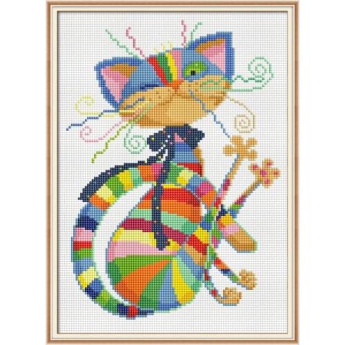 Everlasting Love Colorful Cat Chinese 5d Diamond Painting Full Square Christmas Decorations For Home Decoracion Hogar Moderno