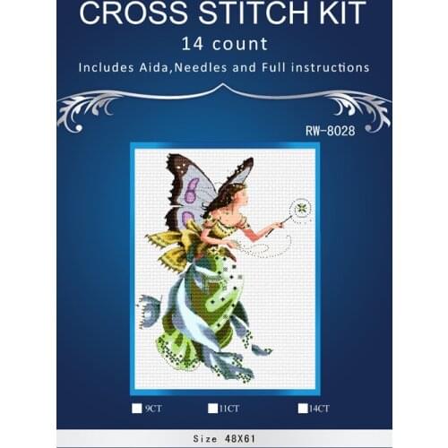 WUXIYIBO Angel 2 14CT Top Quality Lovely Popular Counted Cross Stitch Kit, embroidery Cross stitch kit Similar DMC threads