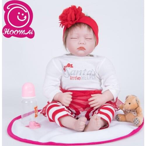 22"55CM Newborn Babe Baby Doll Realistic Lovely Baby Doll Cloth Fashion Doll Toy For Childrens Day Kid Christmas Xmas Gifts