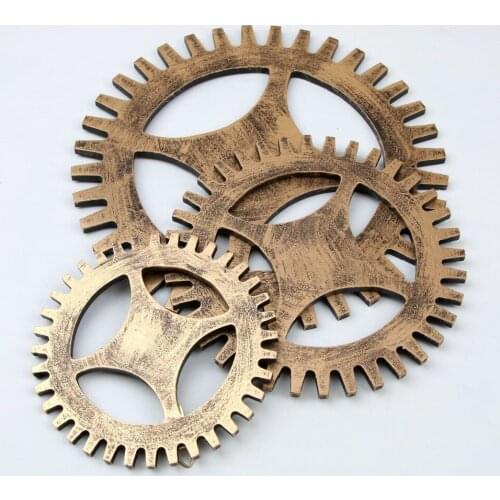 1PC Wood Gear Wall Decoration Creative Wooden Arts Crafts Cafe bar Wall Retro Industry Ancient Dear Home Decoration JL 293