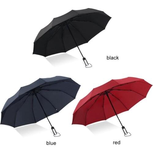 10 Bones 3 Folding Folding Umbrella Automatic Umbrella Strong Waterproof Rainy Day Double Layer Sunshine Rain Umbrellas