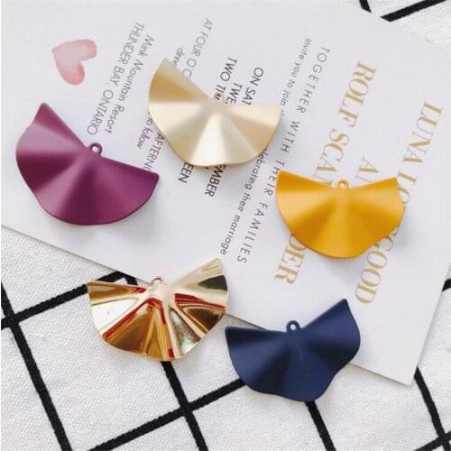 10pcs/lot New Arrival Creative Paint Fan Charms Connectors for Diy Fashion Earrings Alloy Pendant Jewelry Accessories