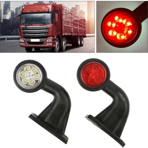2PCS Side Marker Lights Universal 12-30V Side Tail Light 12LED Elbow Outline Rear Lamp for Trailer Truck Lorry