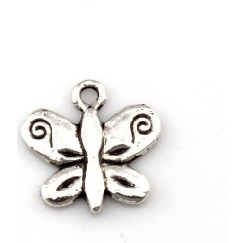 25pcs Alloy Lovely Butterfly Beads Insects For Jewelry Craft Making, Earrings, Pendants, Necklace And Bracelet 13x13mm A-621