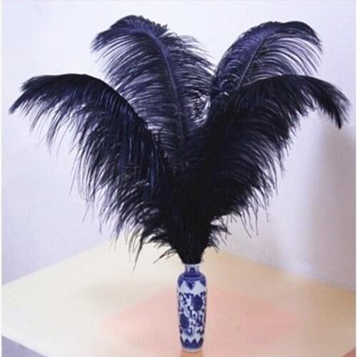 Manufacturers sell 50 pcs high quality natural black ostrich feathers 18-20 inch 45-50 cm Wedding decoration