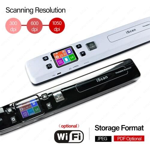 Wireless WIFI Portable Handheld Document Images Scanner JPG/PDF USB Scanner A4 Size Paper Reader High Speed Document Scanner